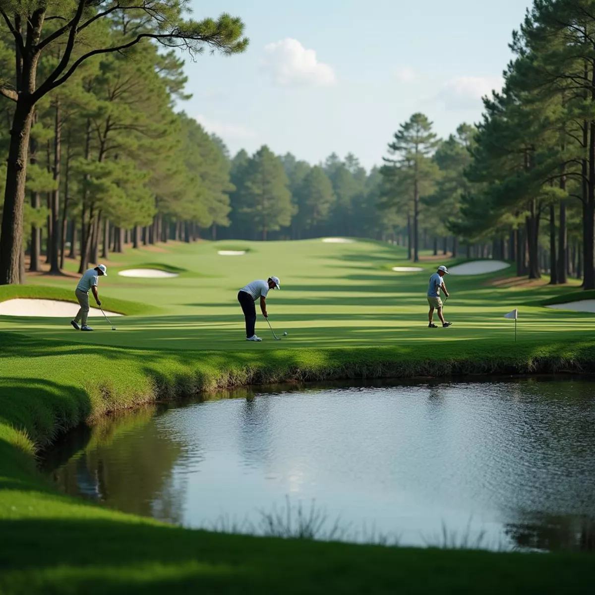 Golfers At Hole 16, Barbara Worth Country Club