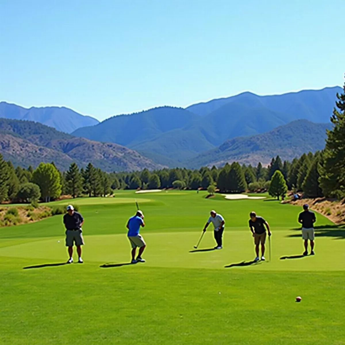 Golfers On The Green At Bear Valley Springs