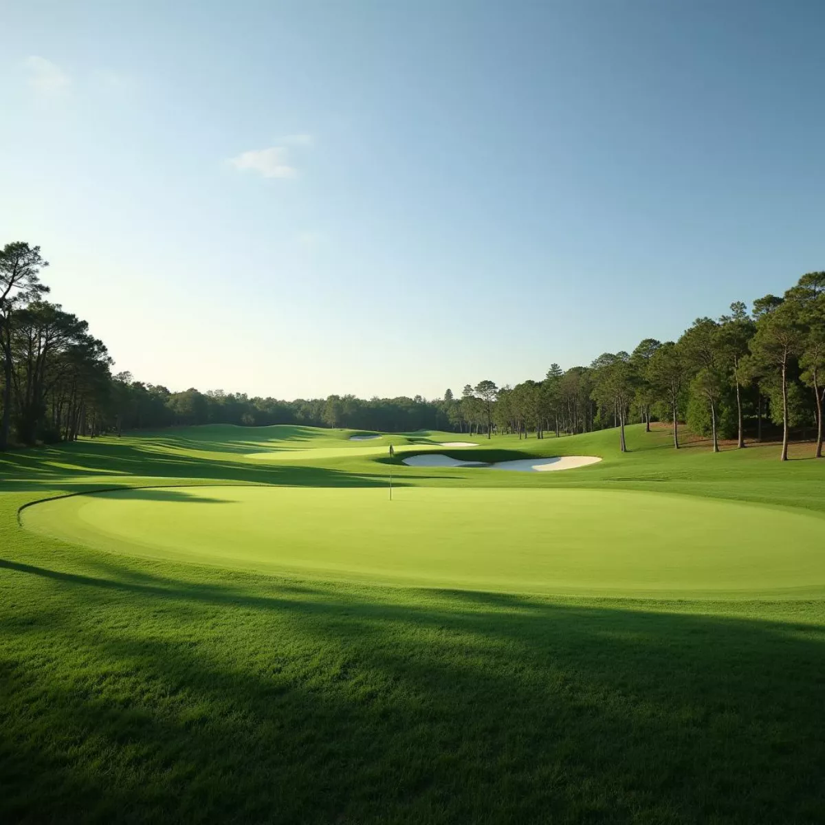 Golf Course With Flagstick View