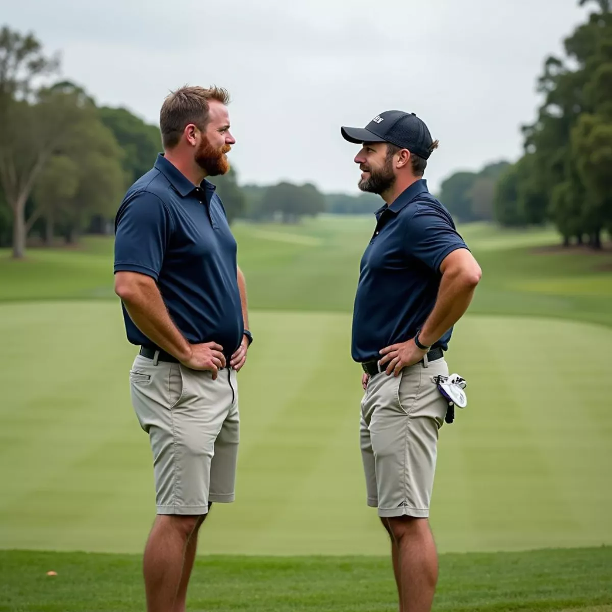 Golfers Discussing Strategy On The Course