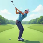 Golfer at the Top of the Backswing with Driver