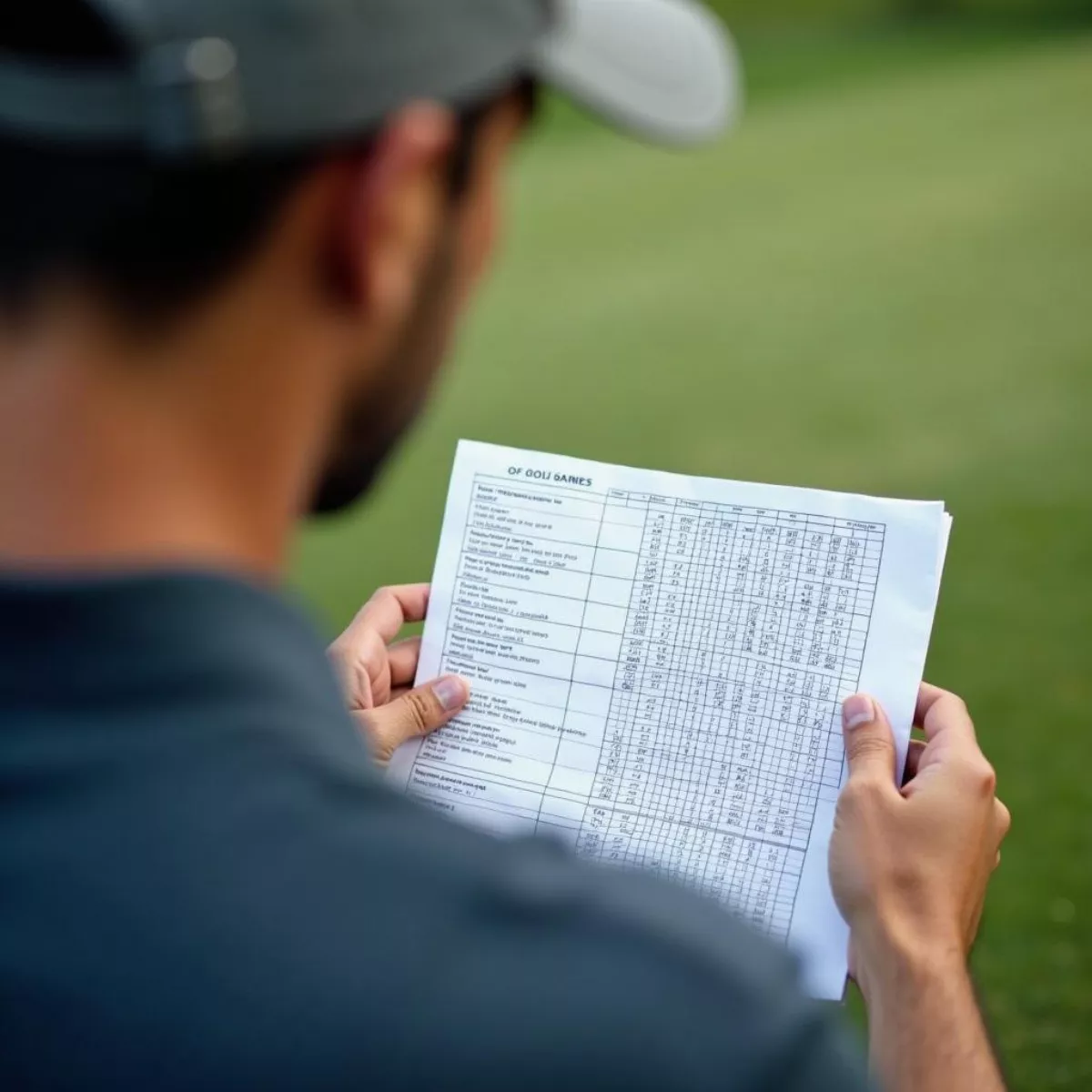 Golfer Analyzing Scorecard