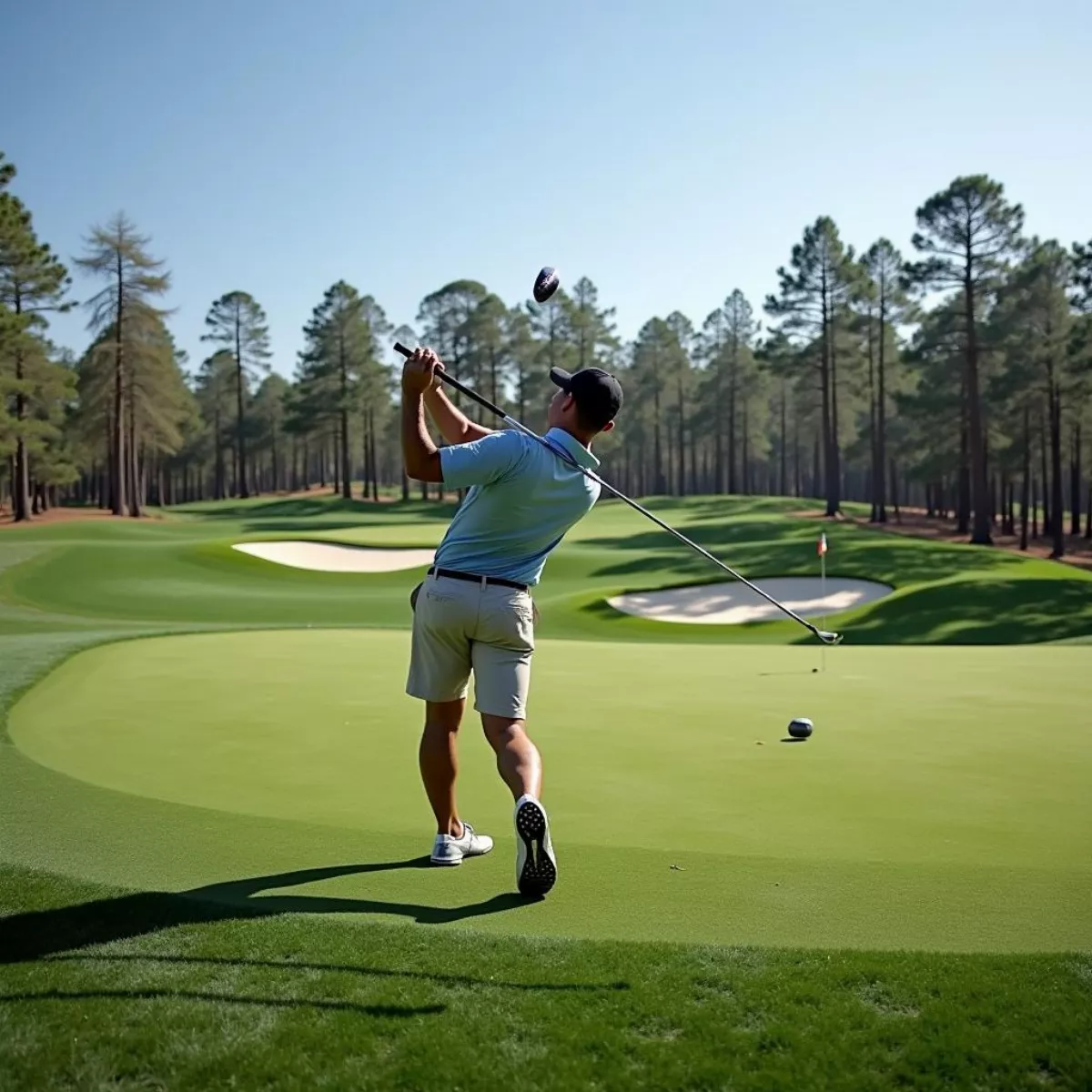 Golfer Approaching The Green At Pine Valley