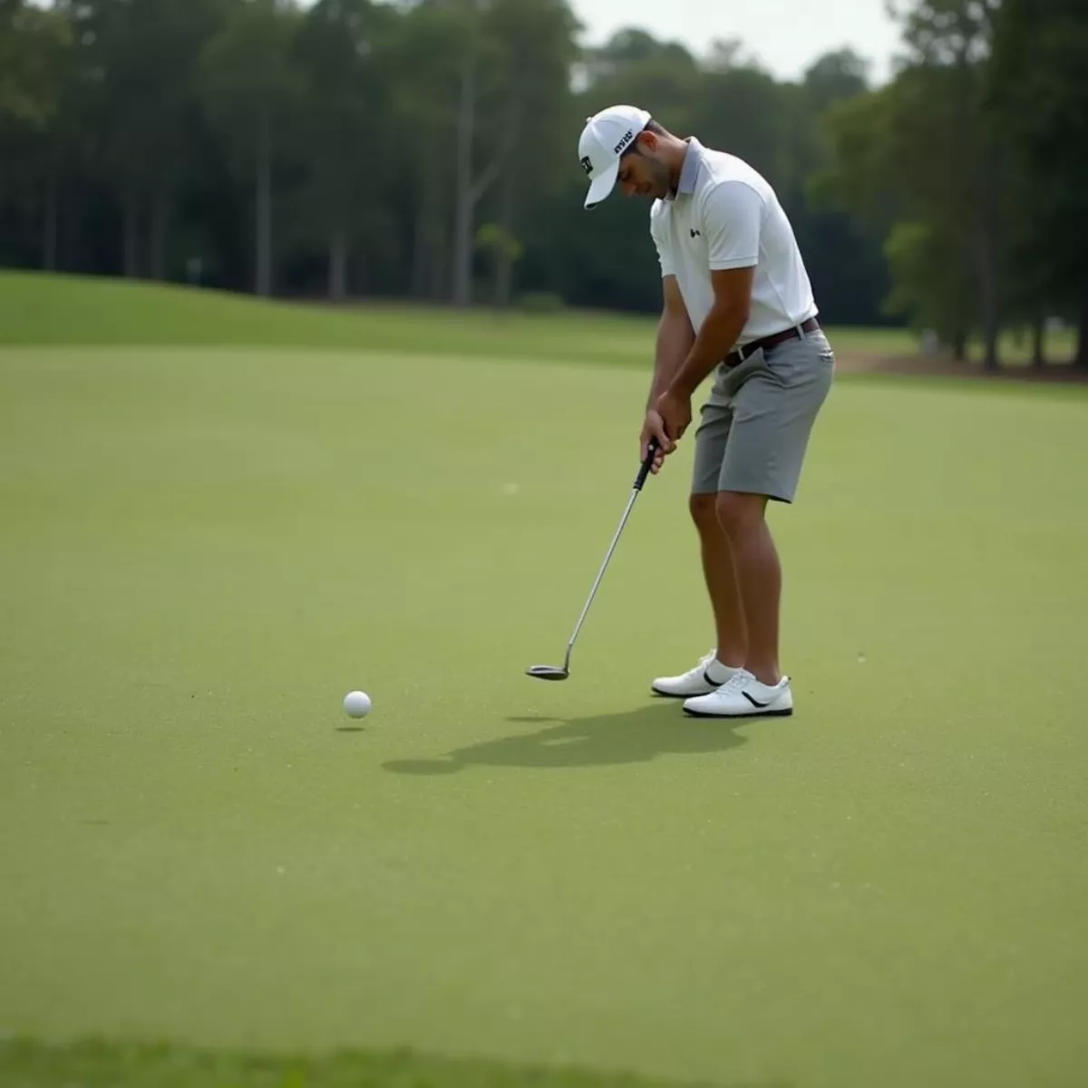 Golfer Executing A Chip Shot