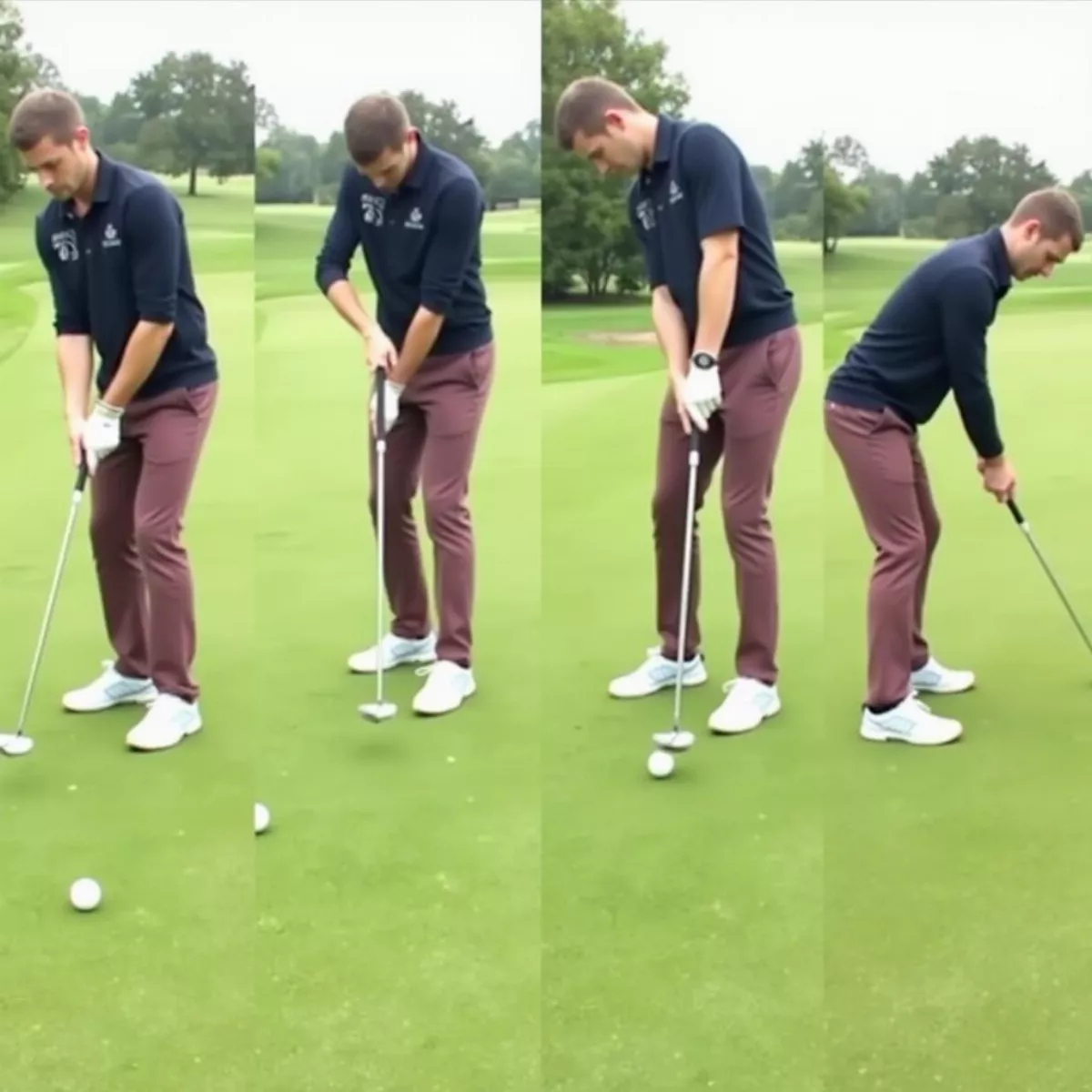 Golfer Executing A Putting Stroke