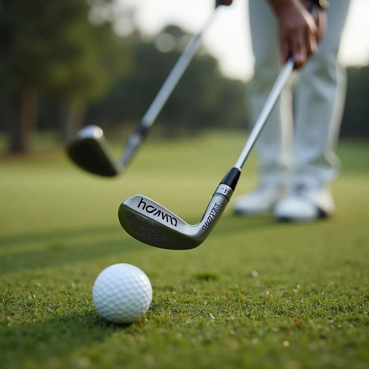 Golfer Hitting Iron Shot With High Launch Angle