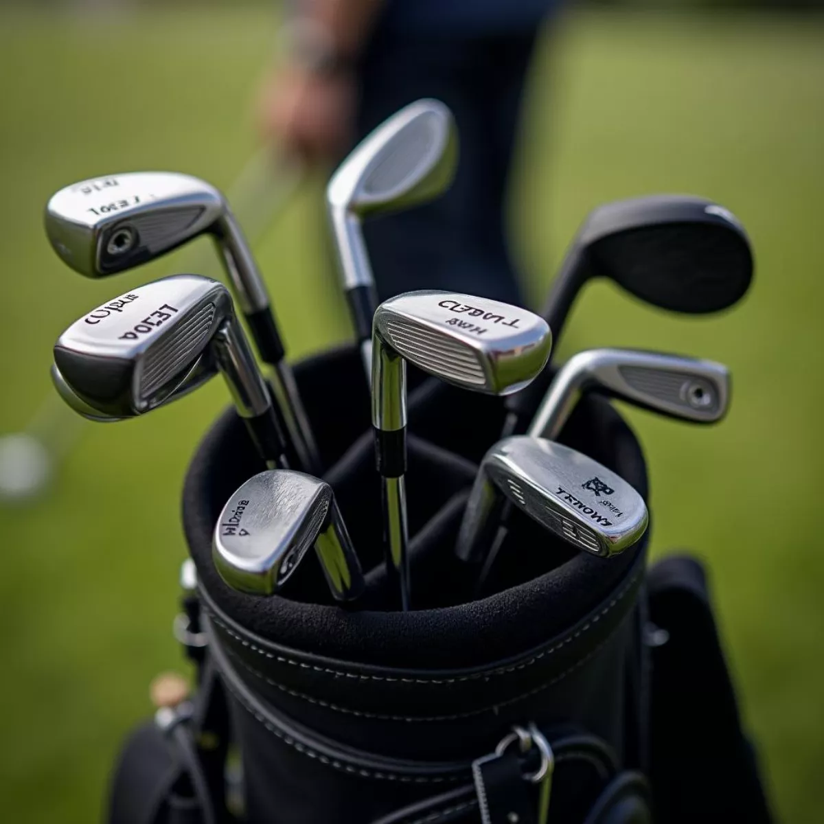 Organized Golf Bag With Clubs