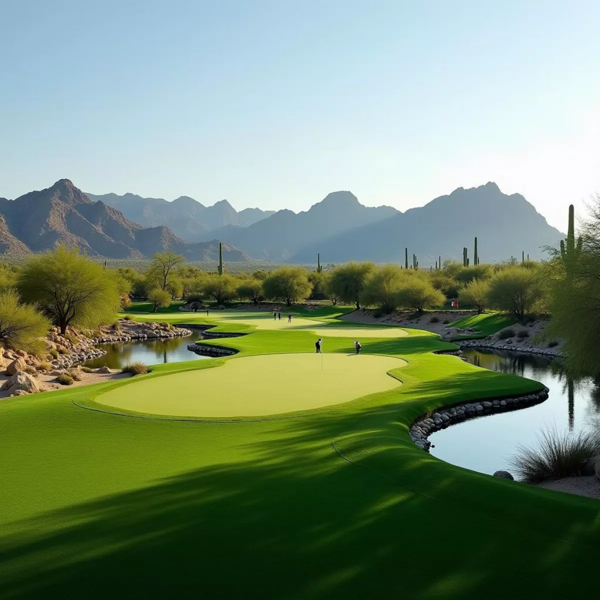 Golfers On Hole 7 At Royal Palms