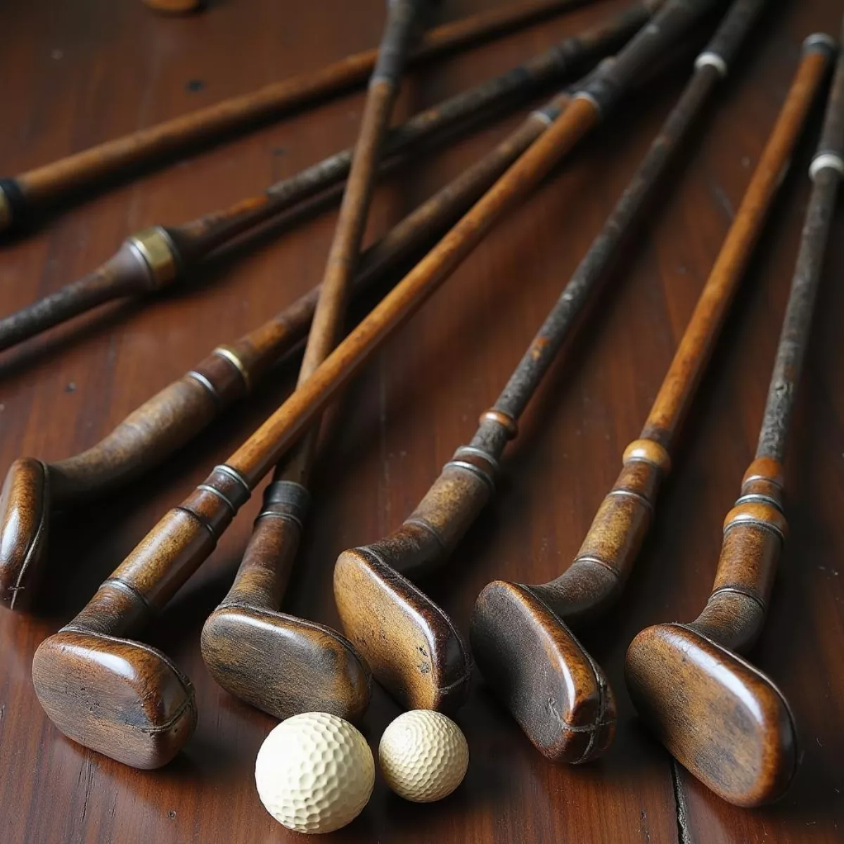 Antique Golf Clubs And Featherie Balls