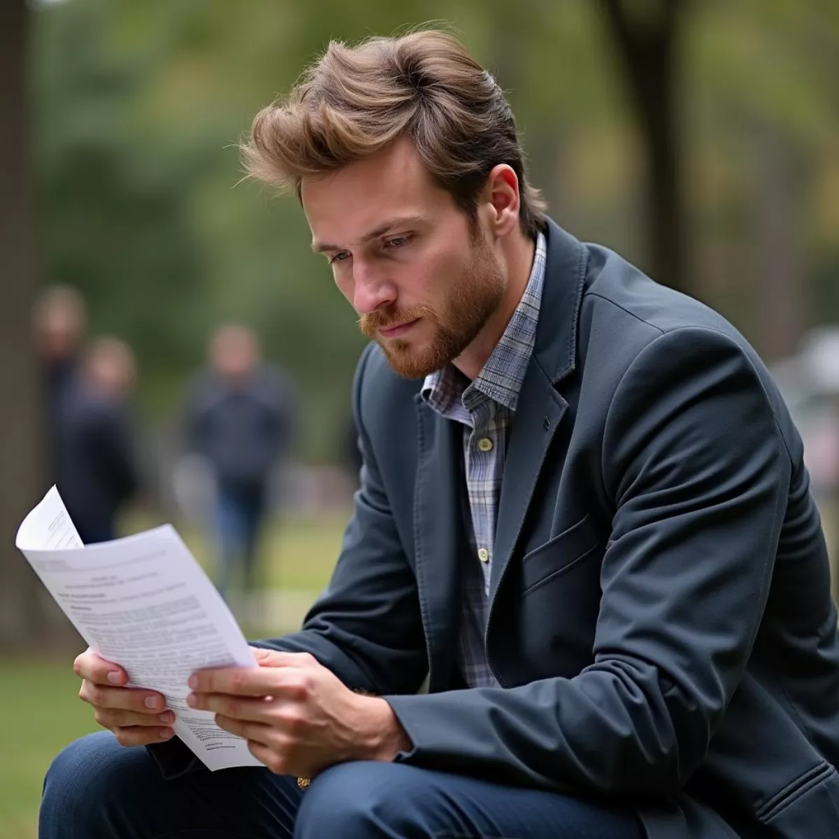 Actor Reviewing Script On Set