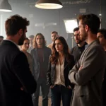 Actors Rehearsing on Set