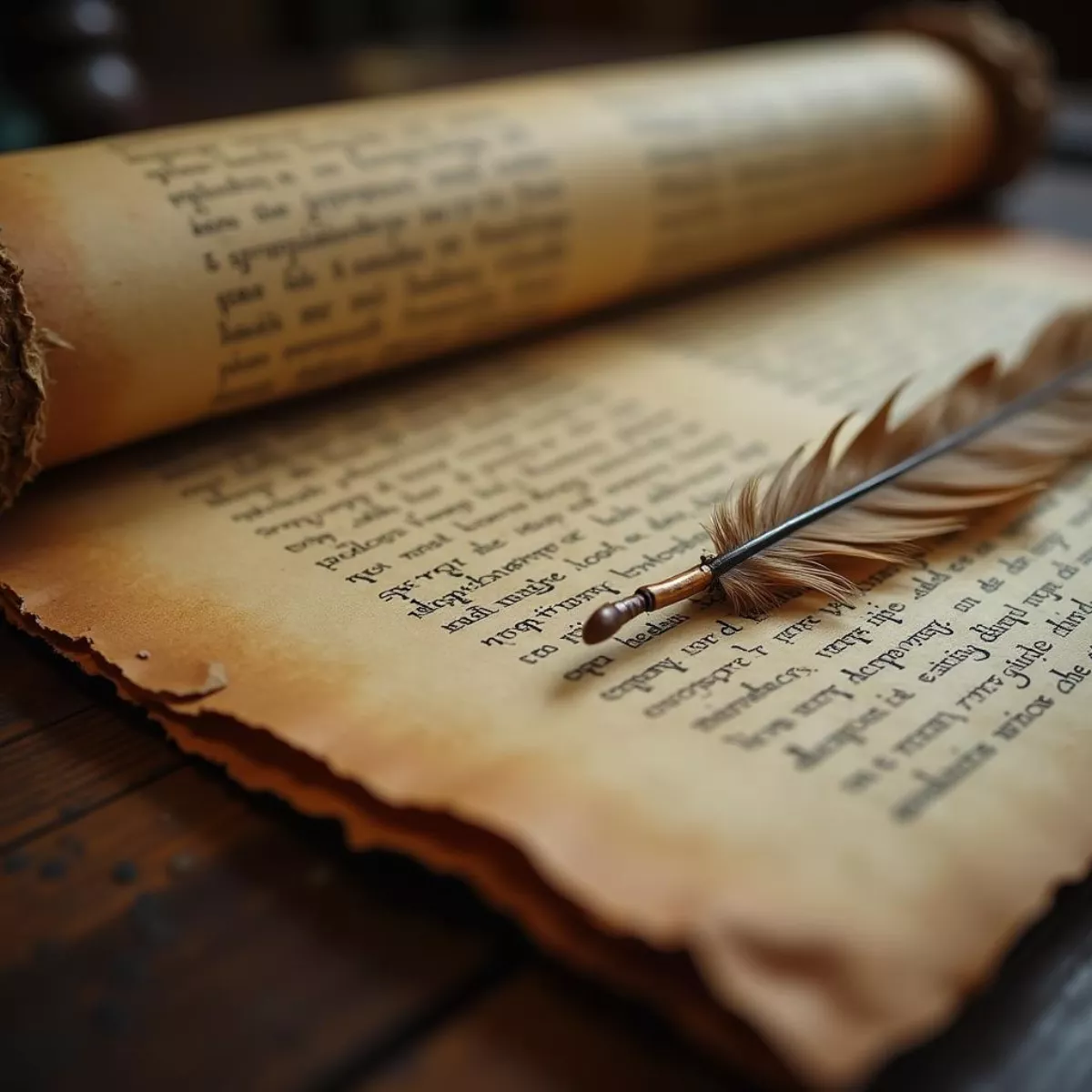 Aged Scroll And Quill