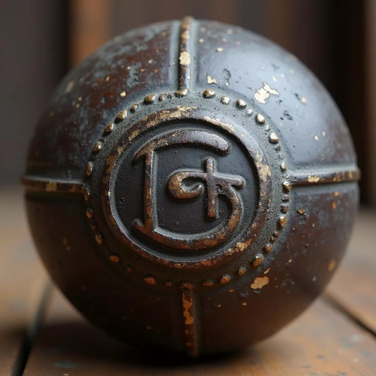 Antique Cannon Ball Close Up