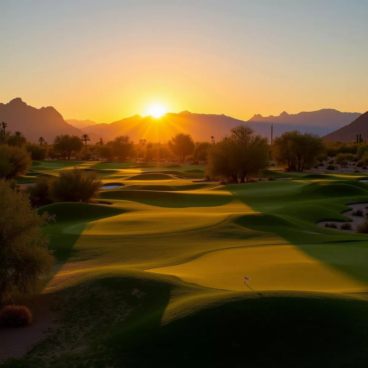 Augusta Ranch Golf Course At Sunset