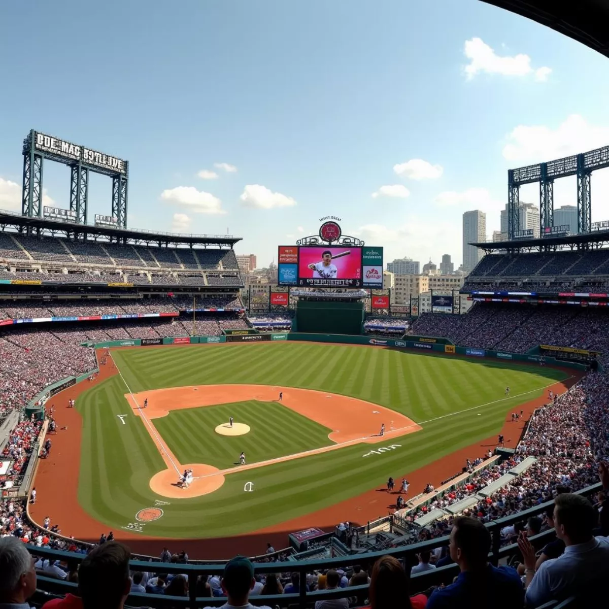 Baseball Field During Game