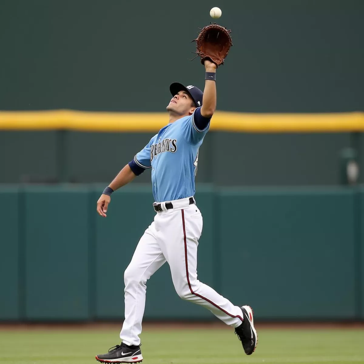 Baseball Player Catching A Fly Ball