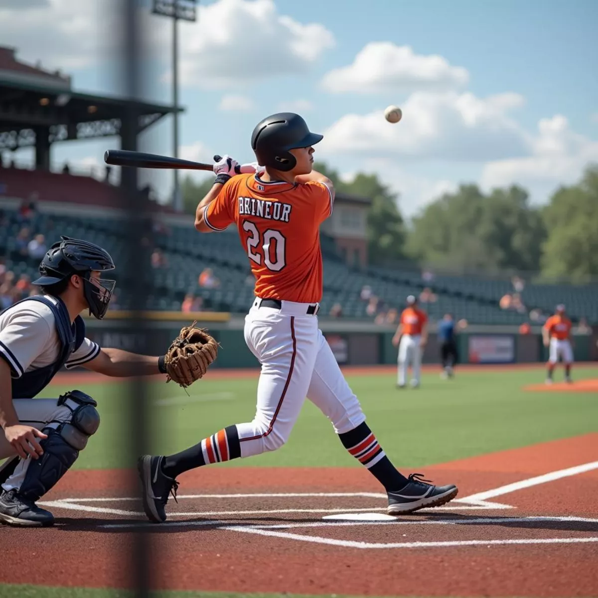 Baseball Player Hitting Home Run