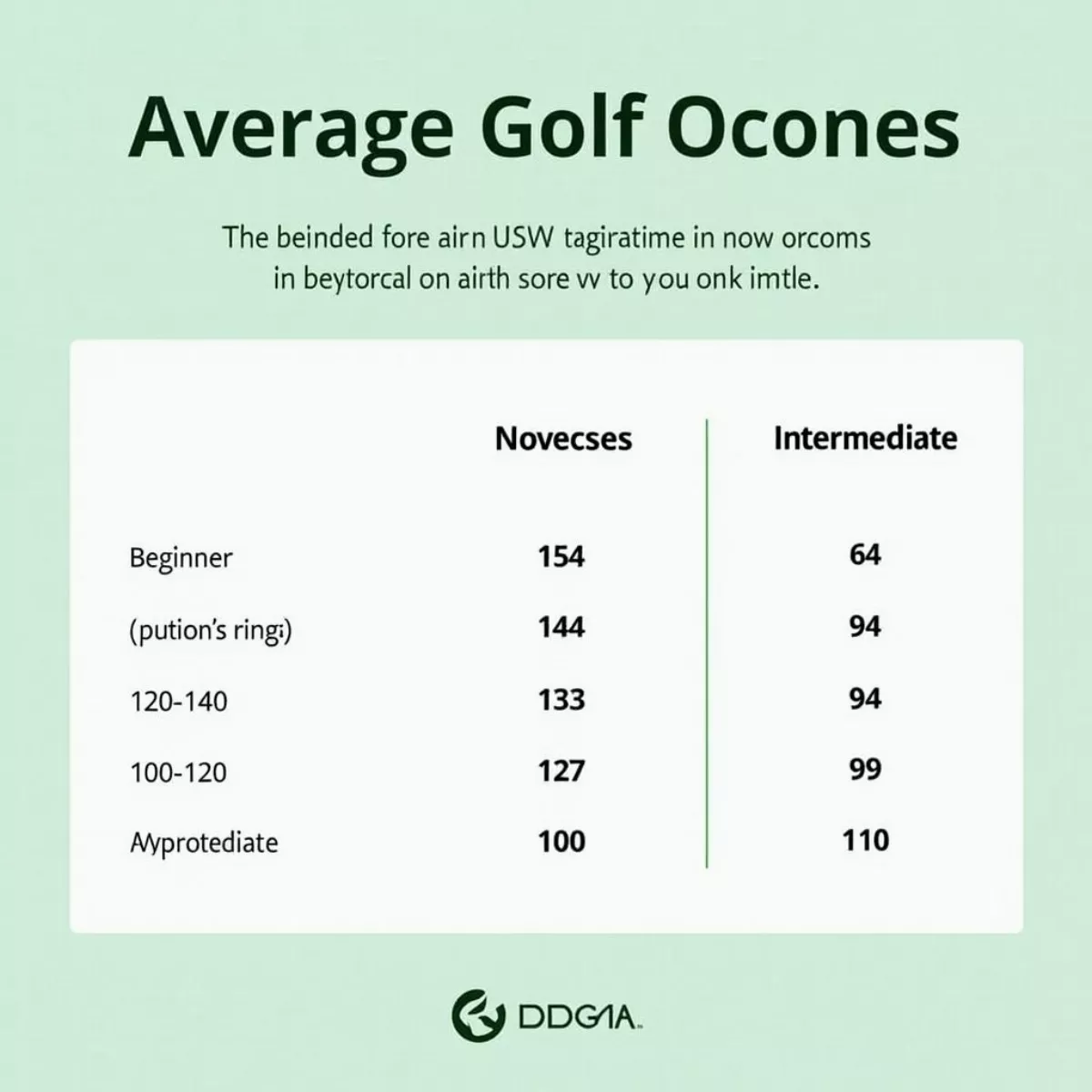 Beginner Golf Score Chart