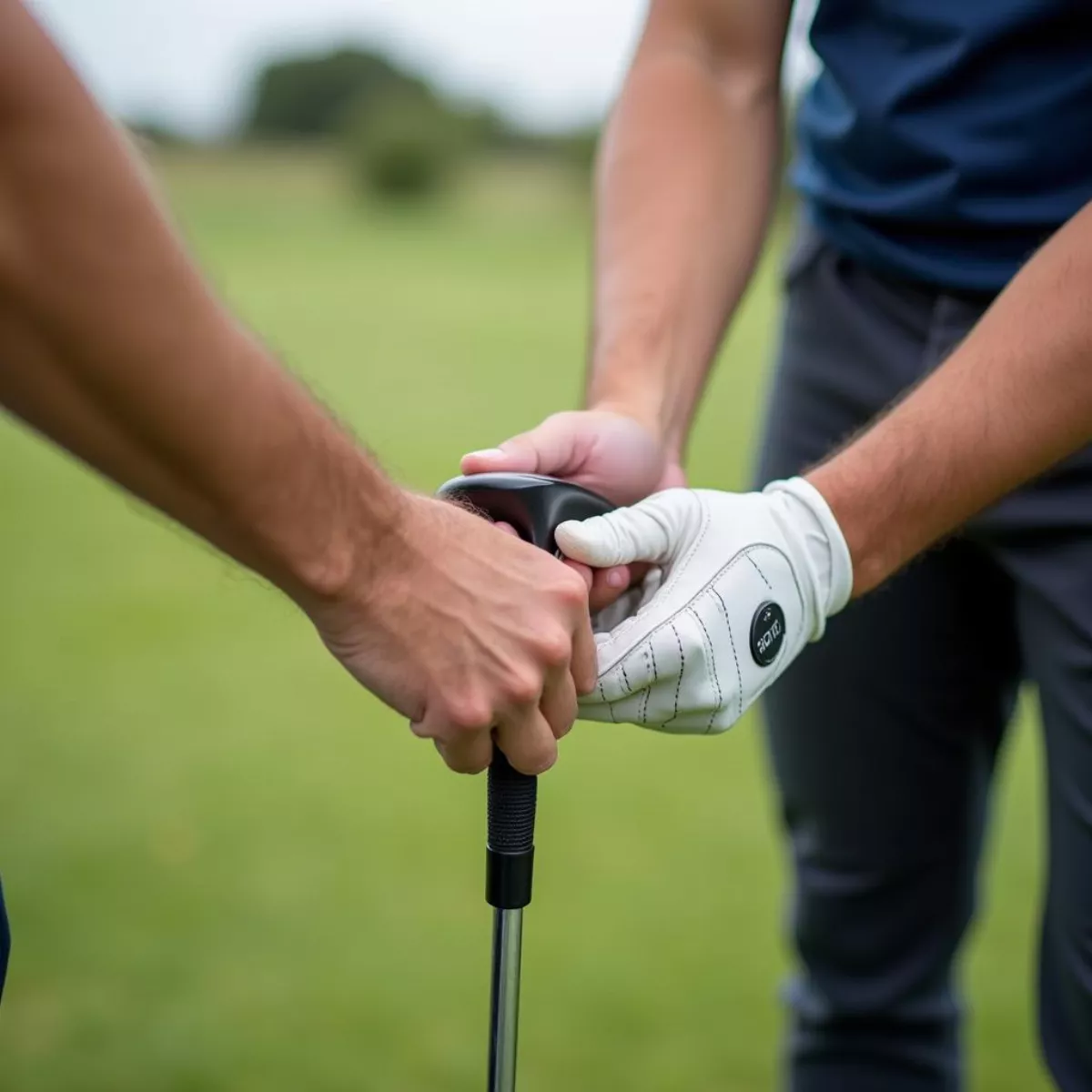 Beginner Golfer Learning With Instructor