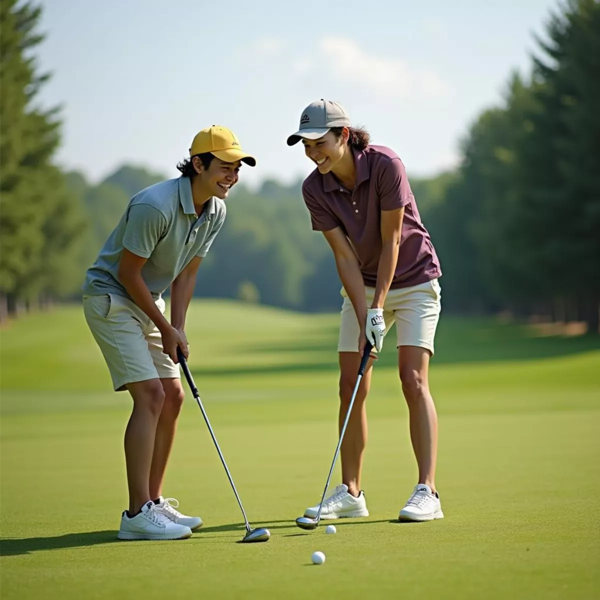 Beginner Golfer on Course