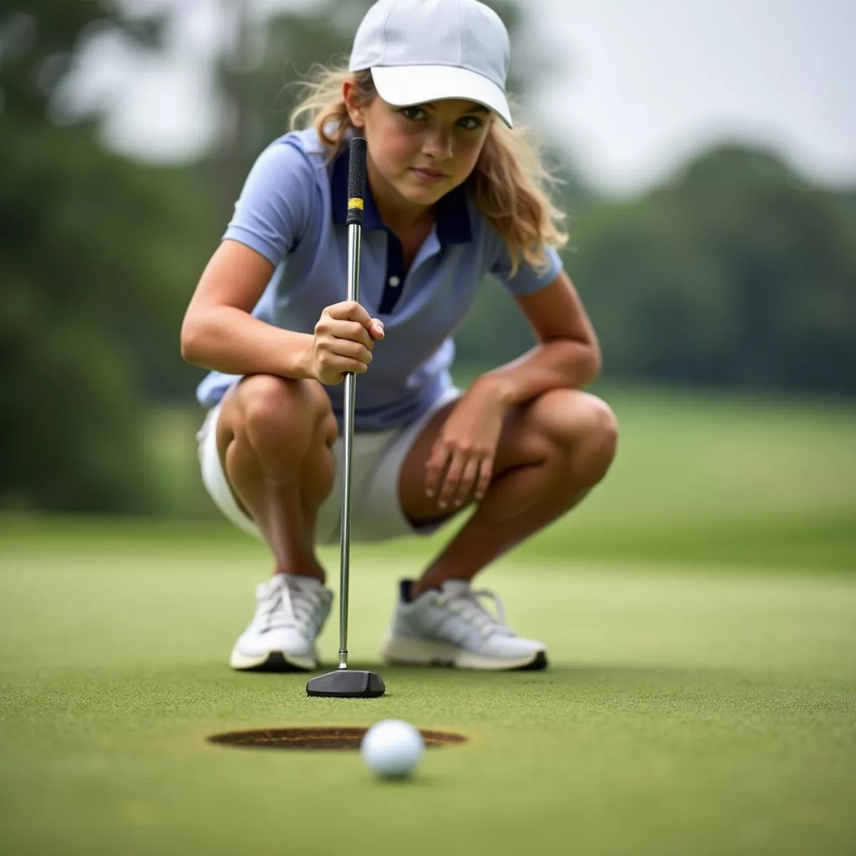 Beginner Golfer On The Course