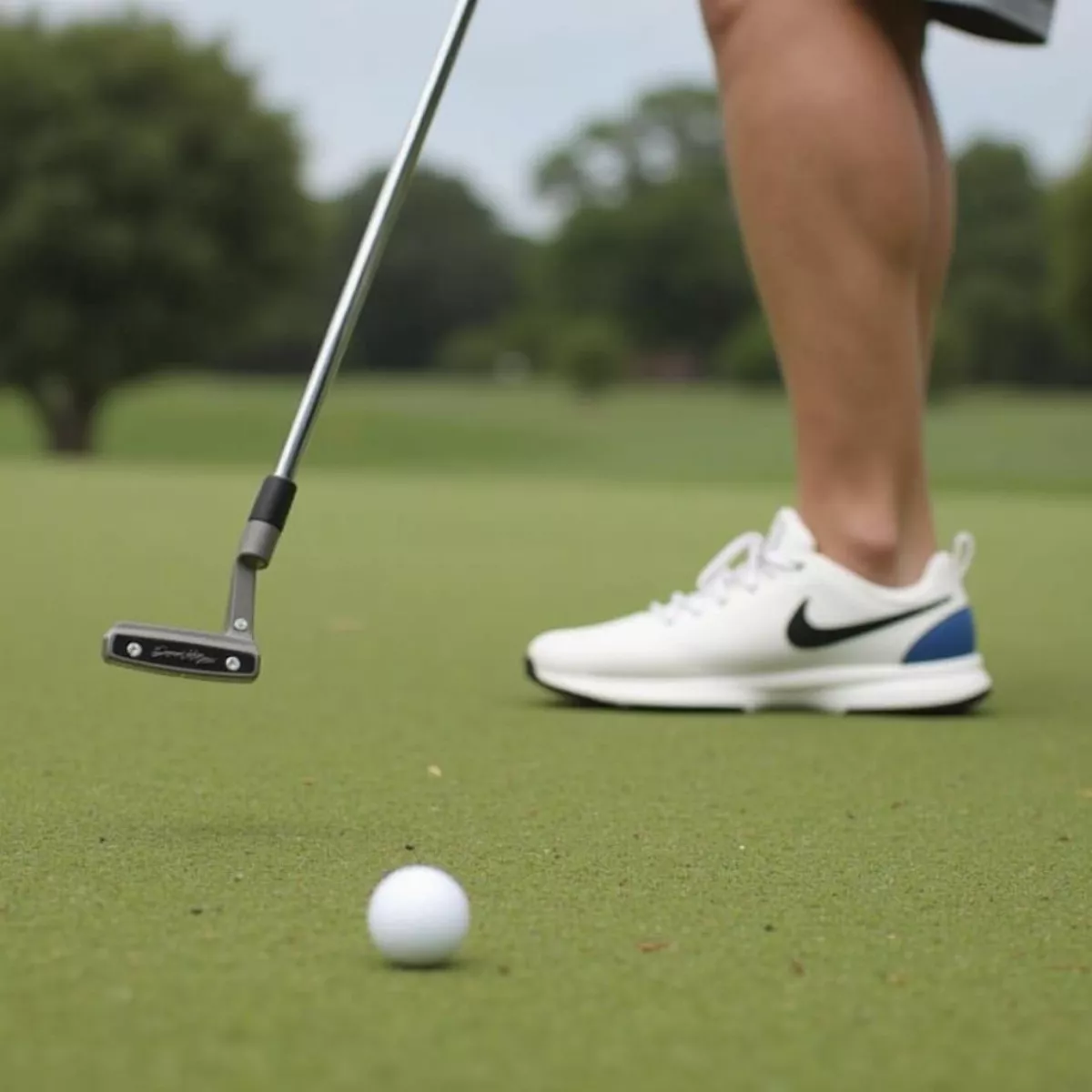 Beginner Golfer Putting With Wilson Staff Infinite Buckingham