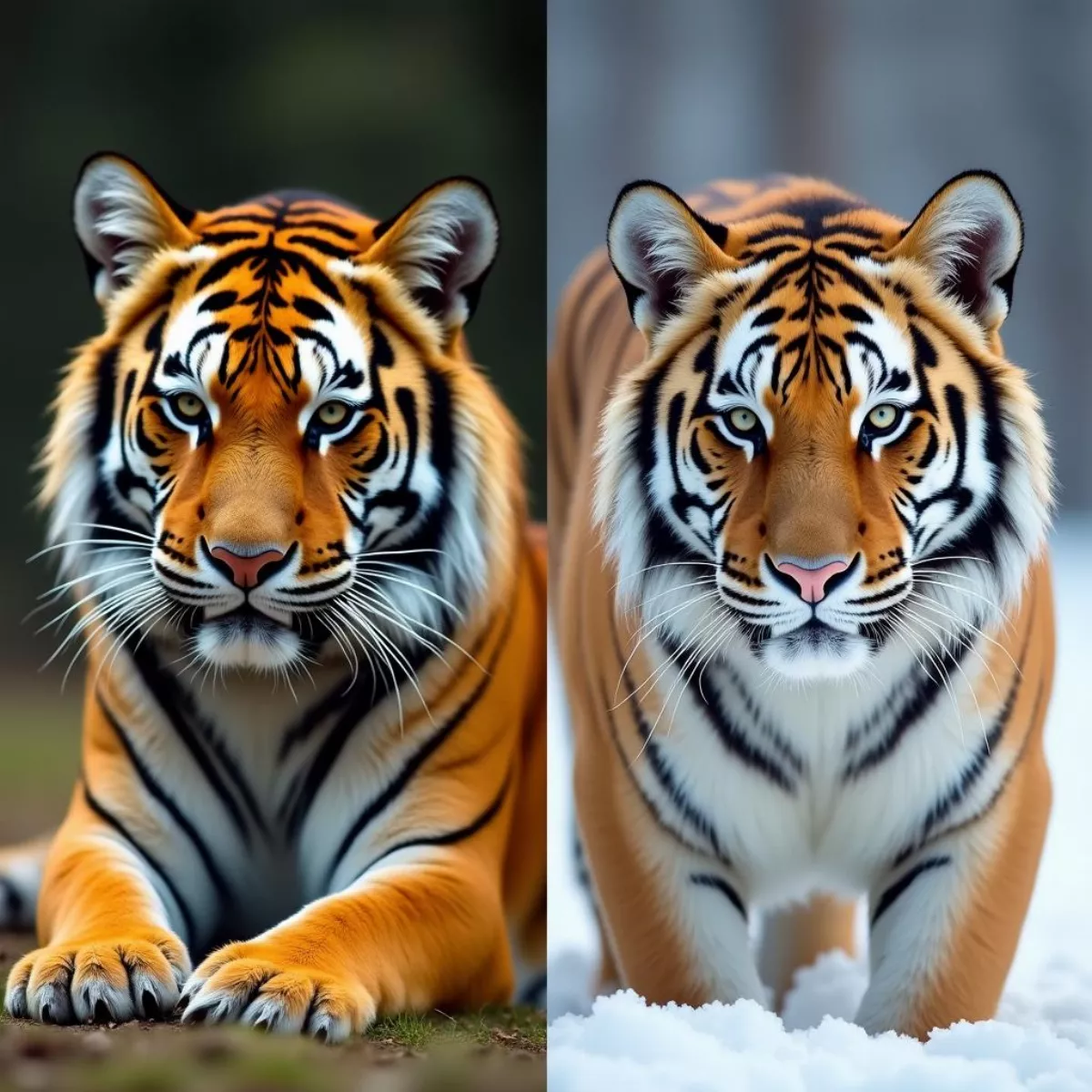 Bengal And Siberian Tiger Comparison