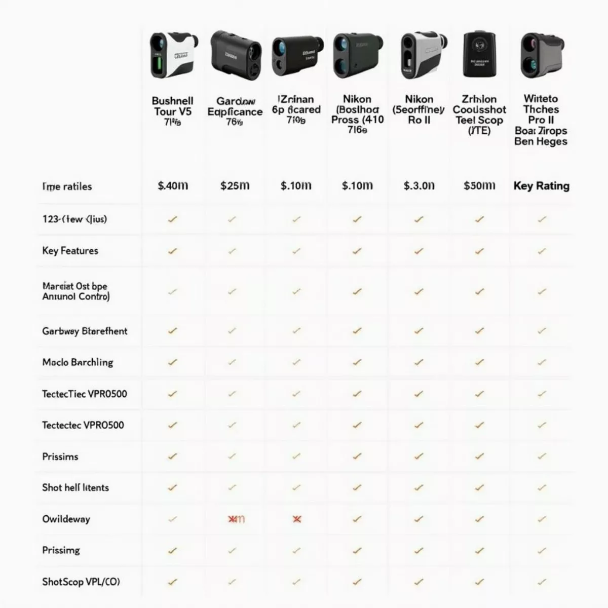 Top Golf Rangefinders Comparison