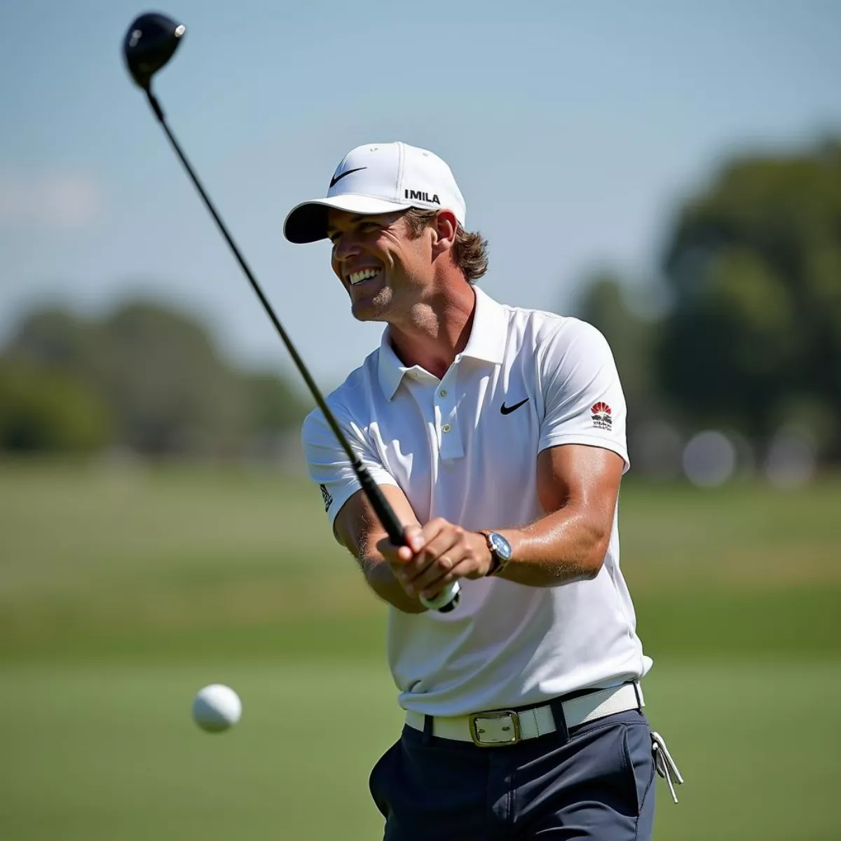 Bryson Dechambeau Celebrates After A Successful Shot