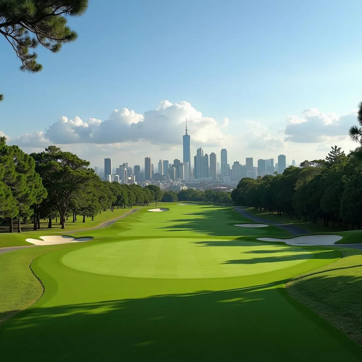 Panoramic View Of A Golf Course In Buenos Aires