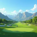 Golf Course with Mountain View