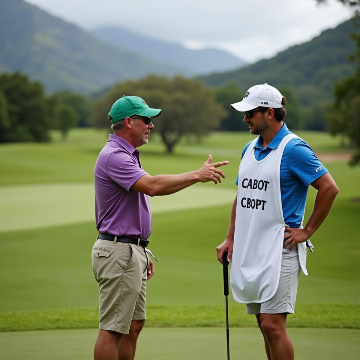 Caddy Advising Golfer At Cabot St. Lucia