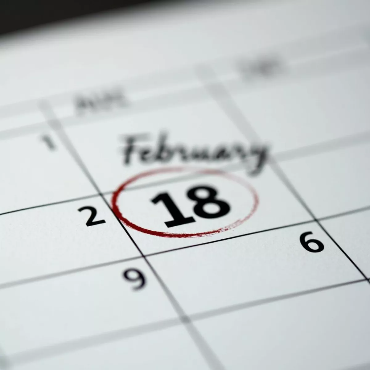 Calendar Highlighting February 18, 2022