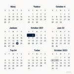 Calendar with Months Highlighted