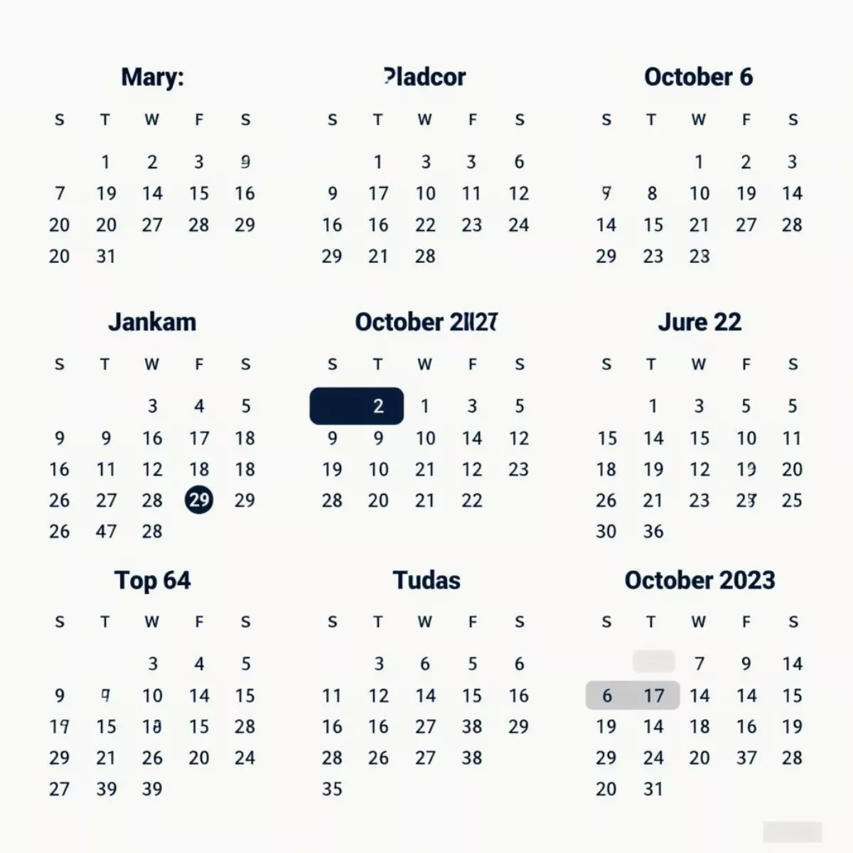 Calendar With Months Highlighted