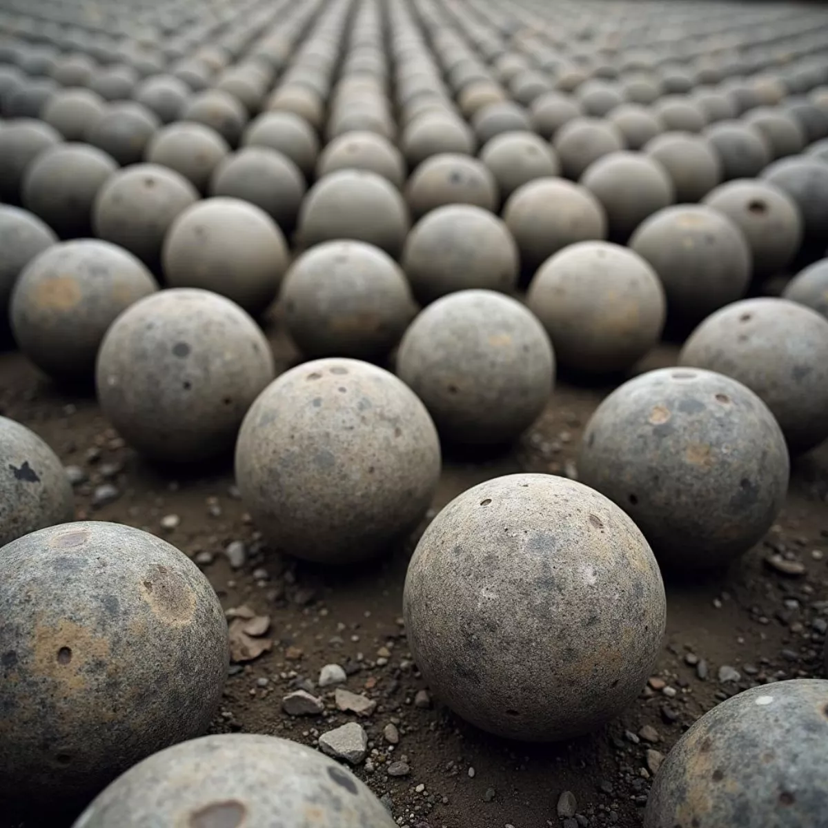 Rows Of Cannon Balls