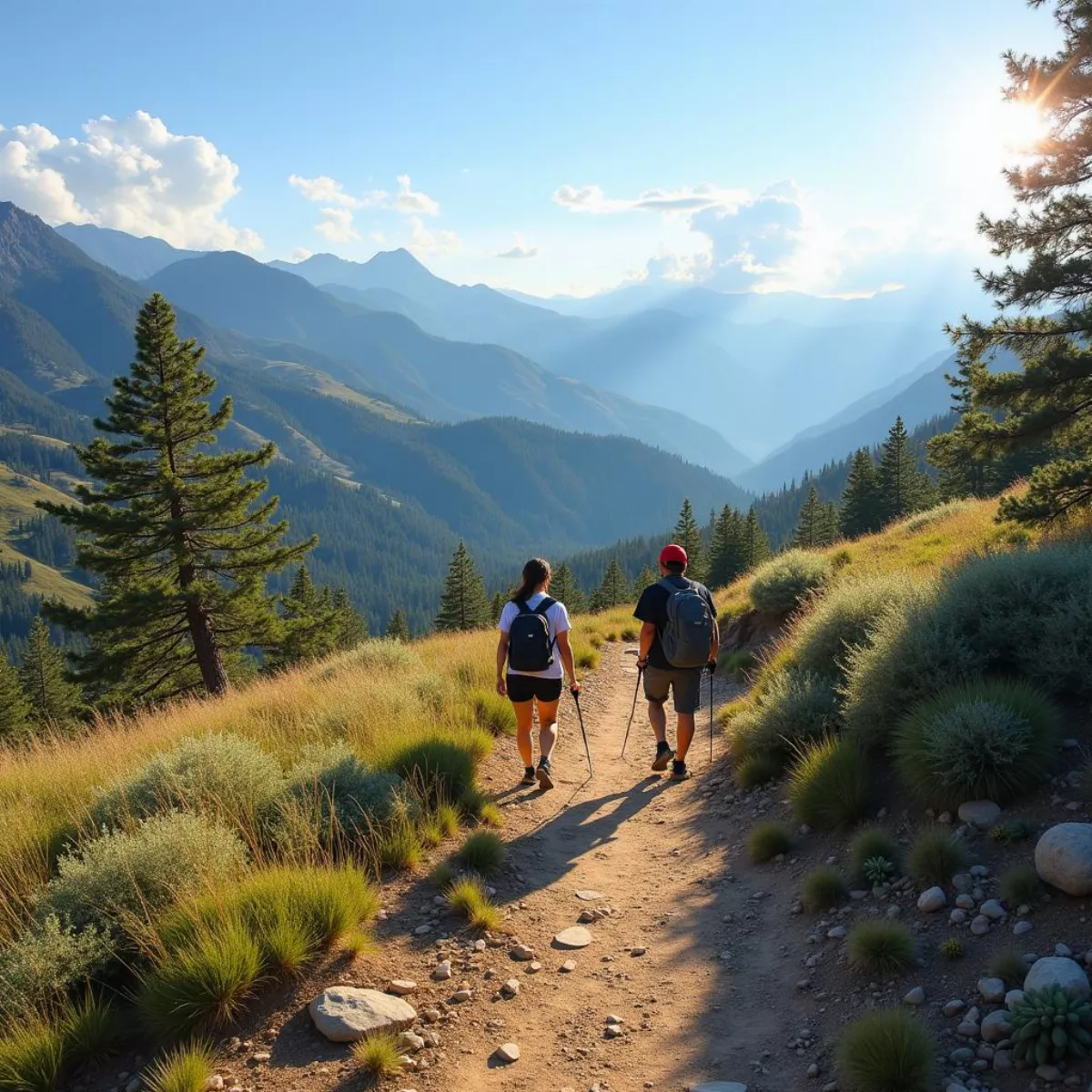 Canyon Estates Hiking Trail With Mountain View