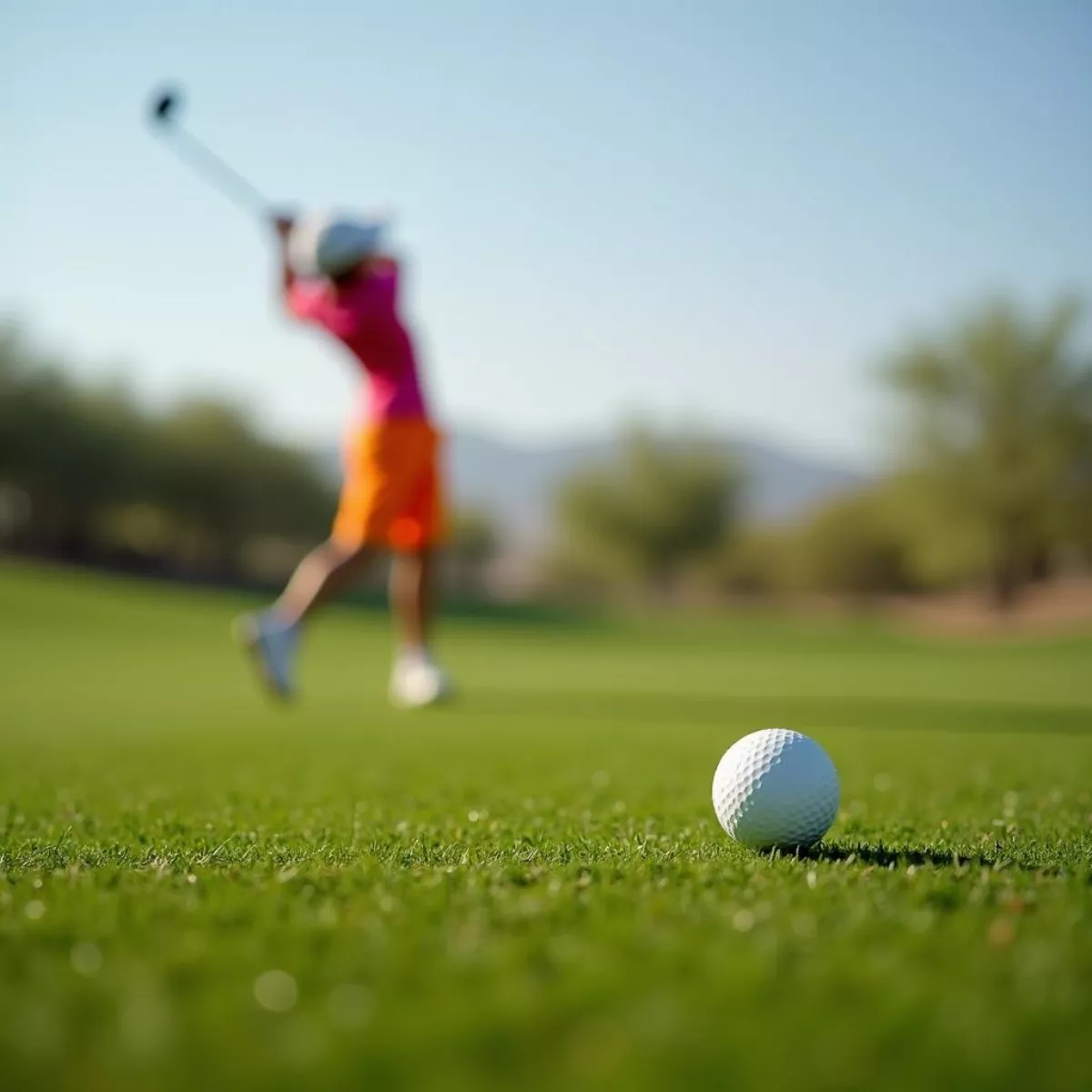 Golfer Teeing Off at Canyon West