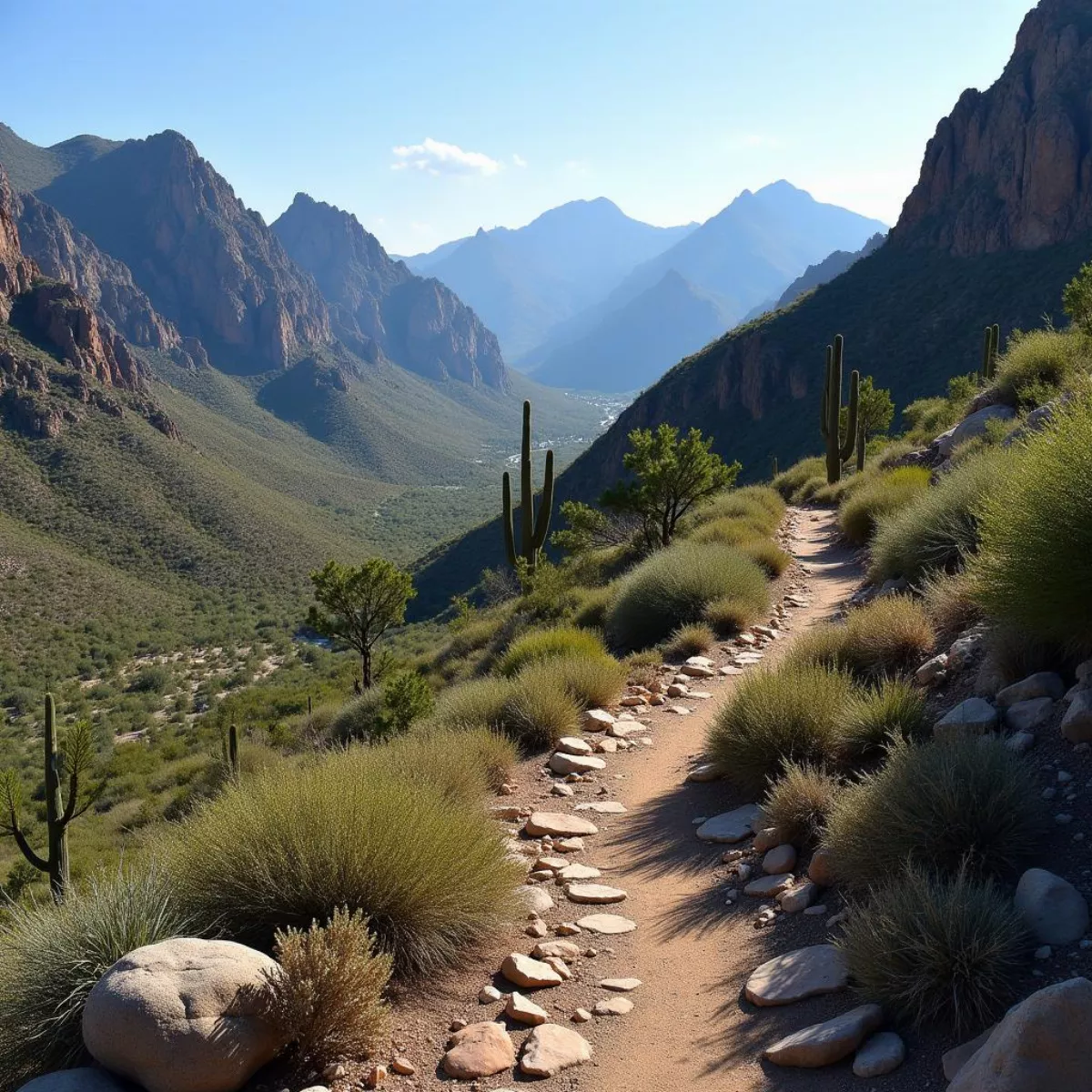 Scenic Hiking Trail In Catalina Mountains