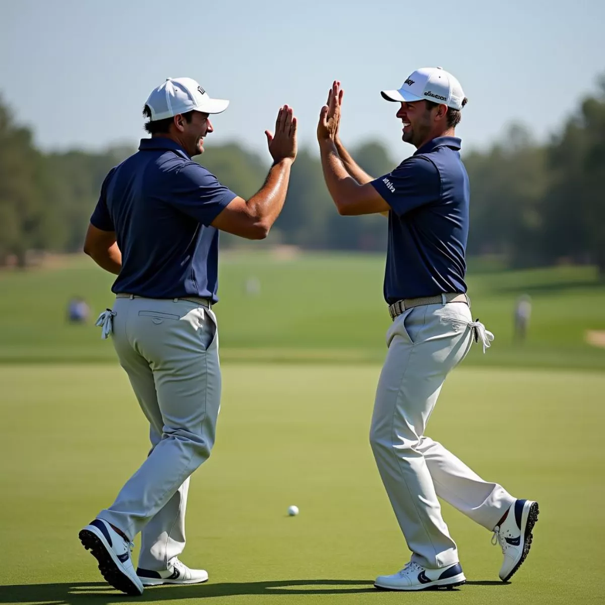 Golfers Celebrating Victory