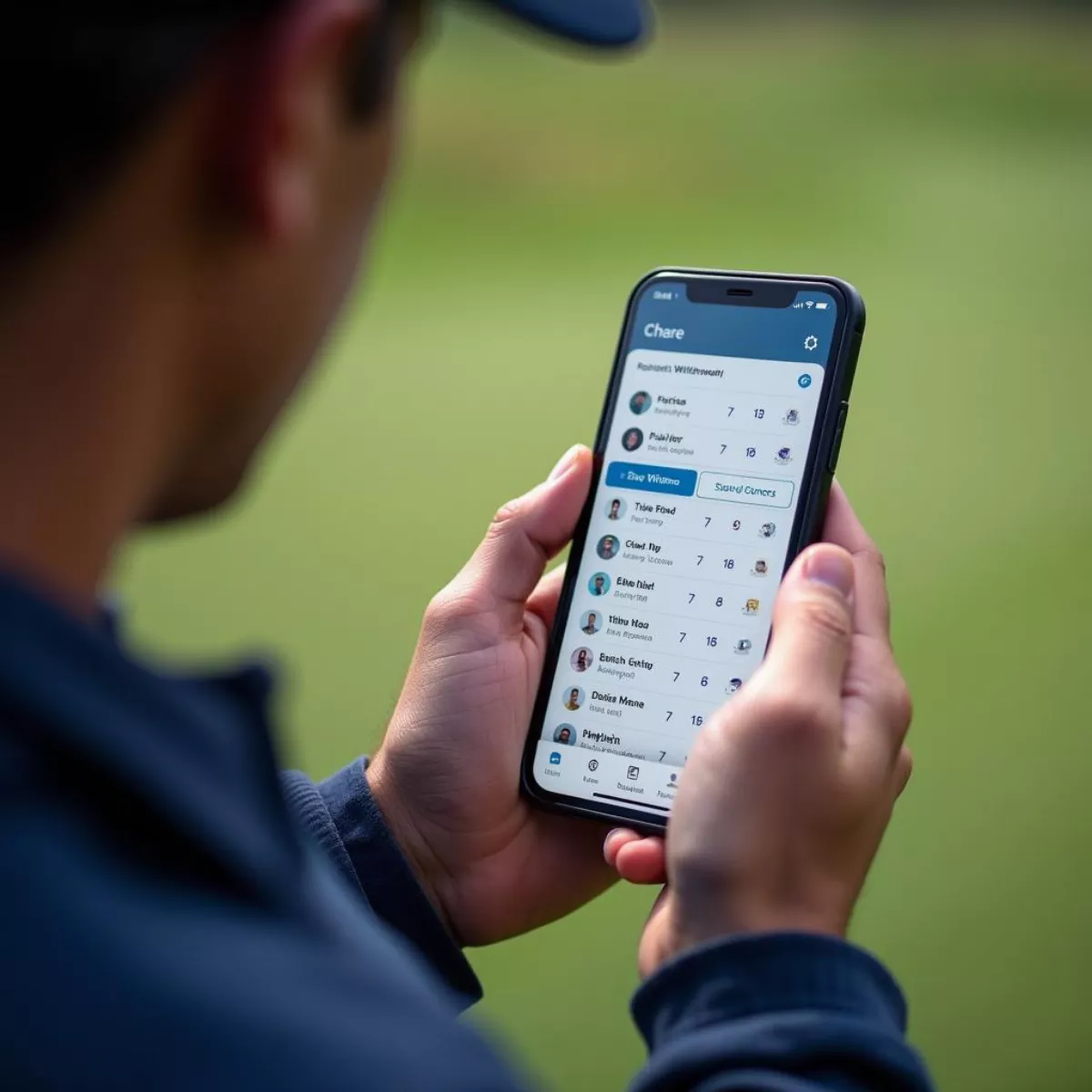 Checking Golf Tournament Updates On Mobile Phone