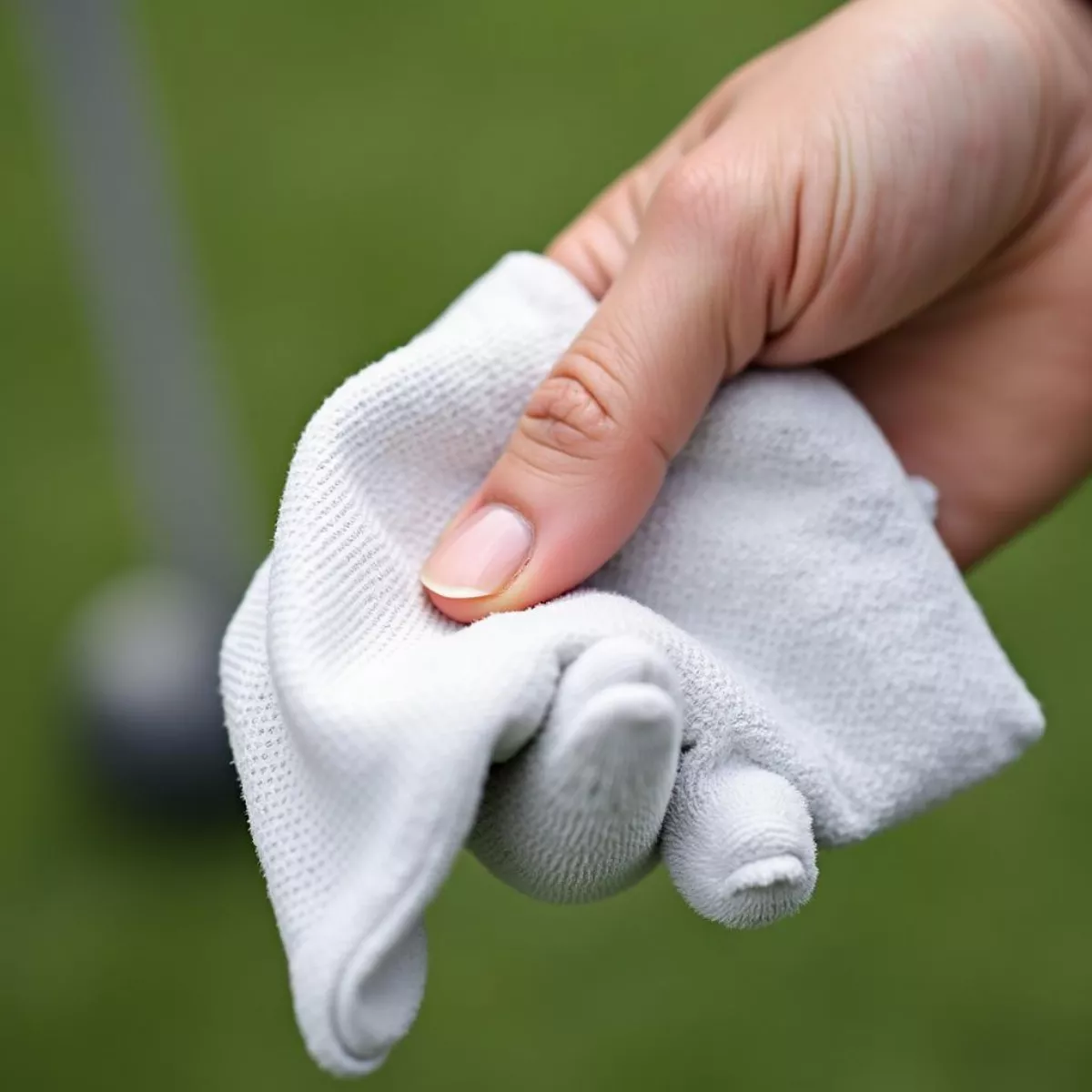 Cleaning A Golf Glove With A Damp Cloth