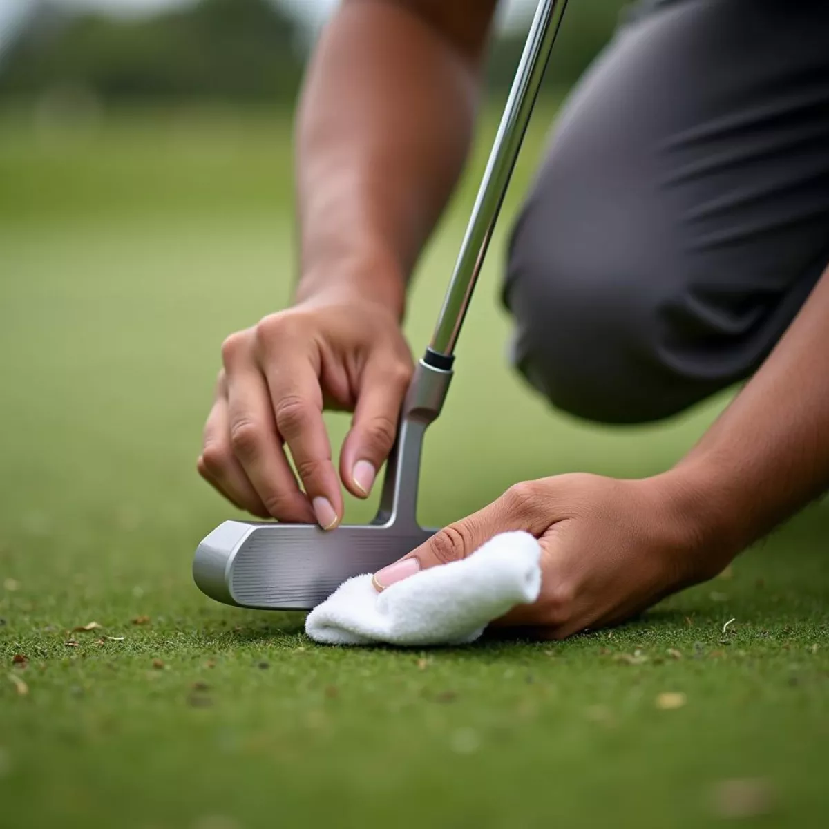 Cleaning Milled Putter With Cloth