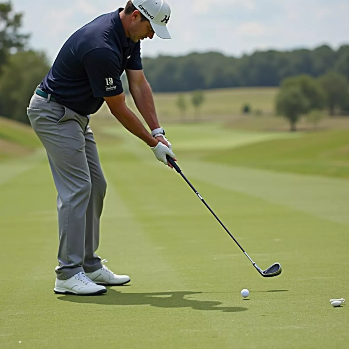 Golfer Using Cleveland Launcher Uhx Irons