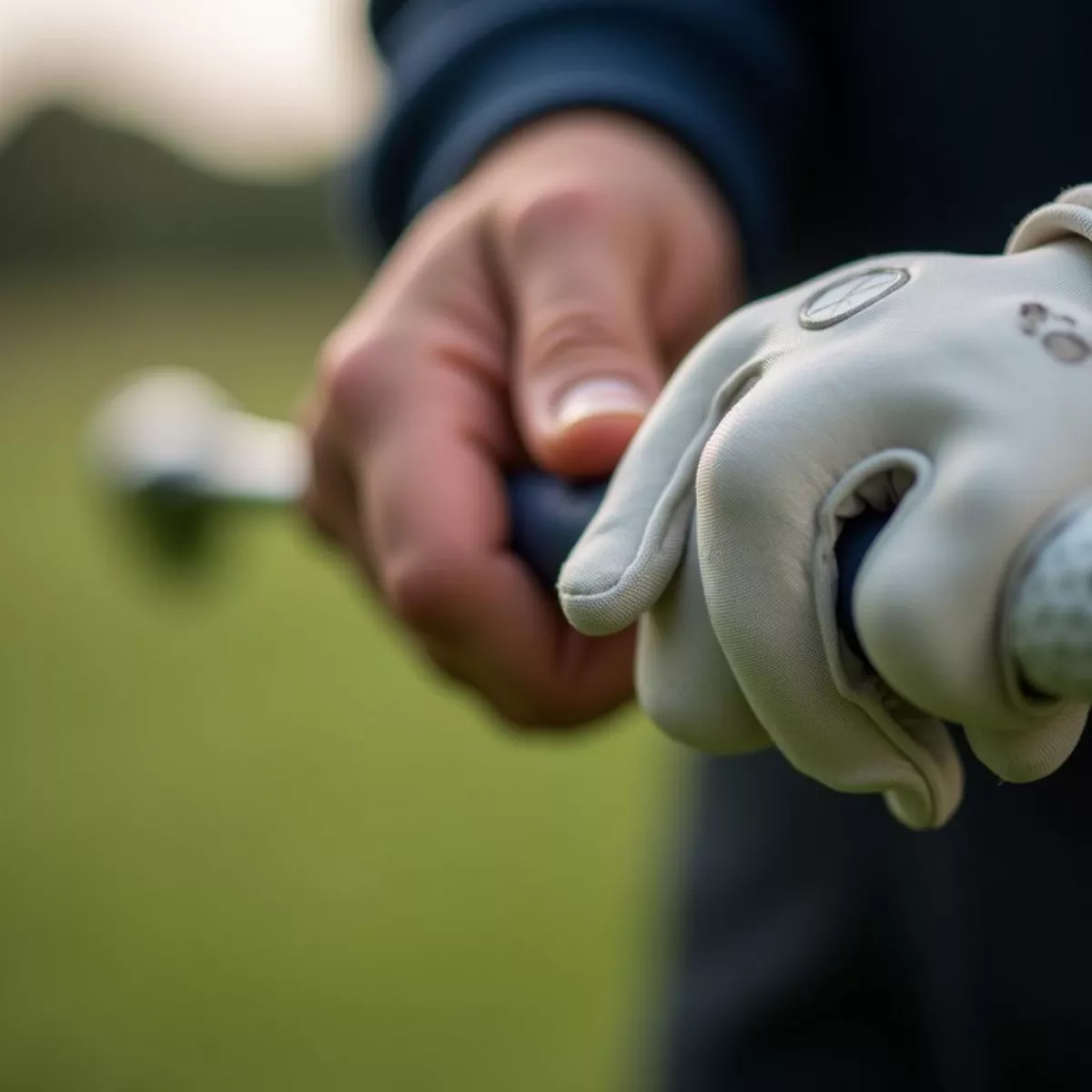 Close Up Of Golfer'S Hands On Grip