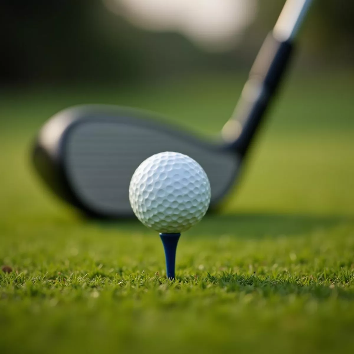 Golf Ball And Club Close Up