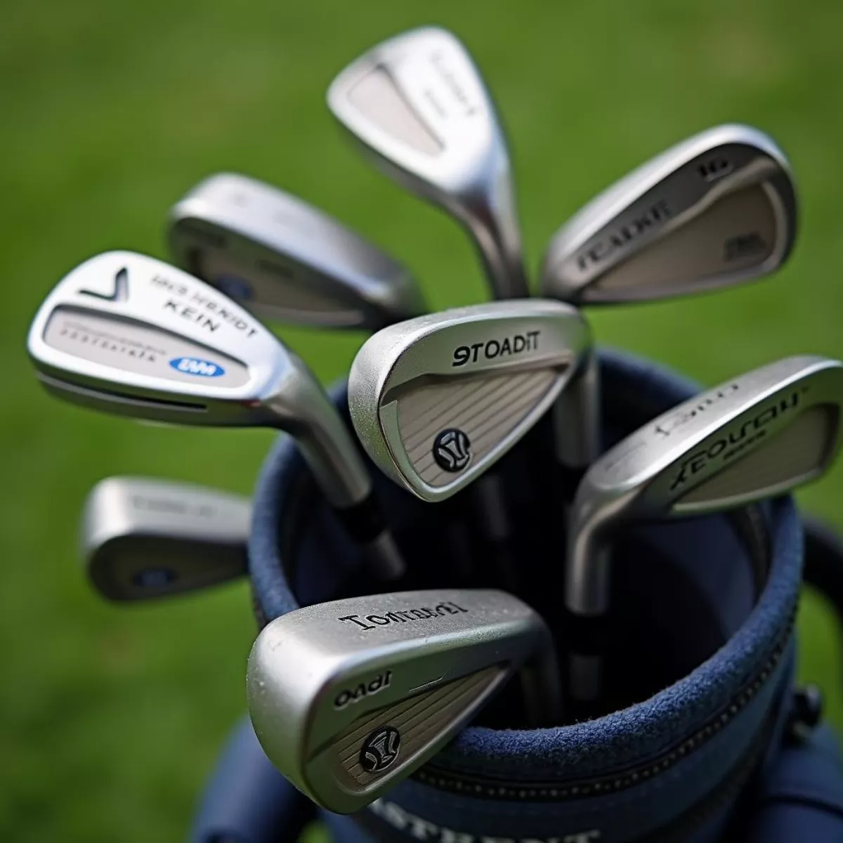 Close Up Of Golf Clubs In Bag