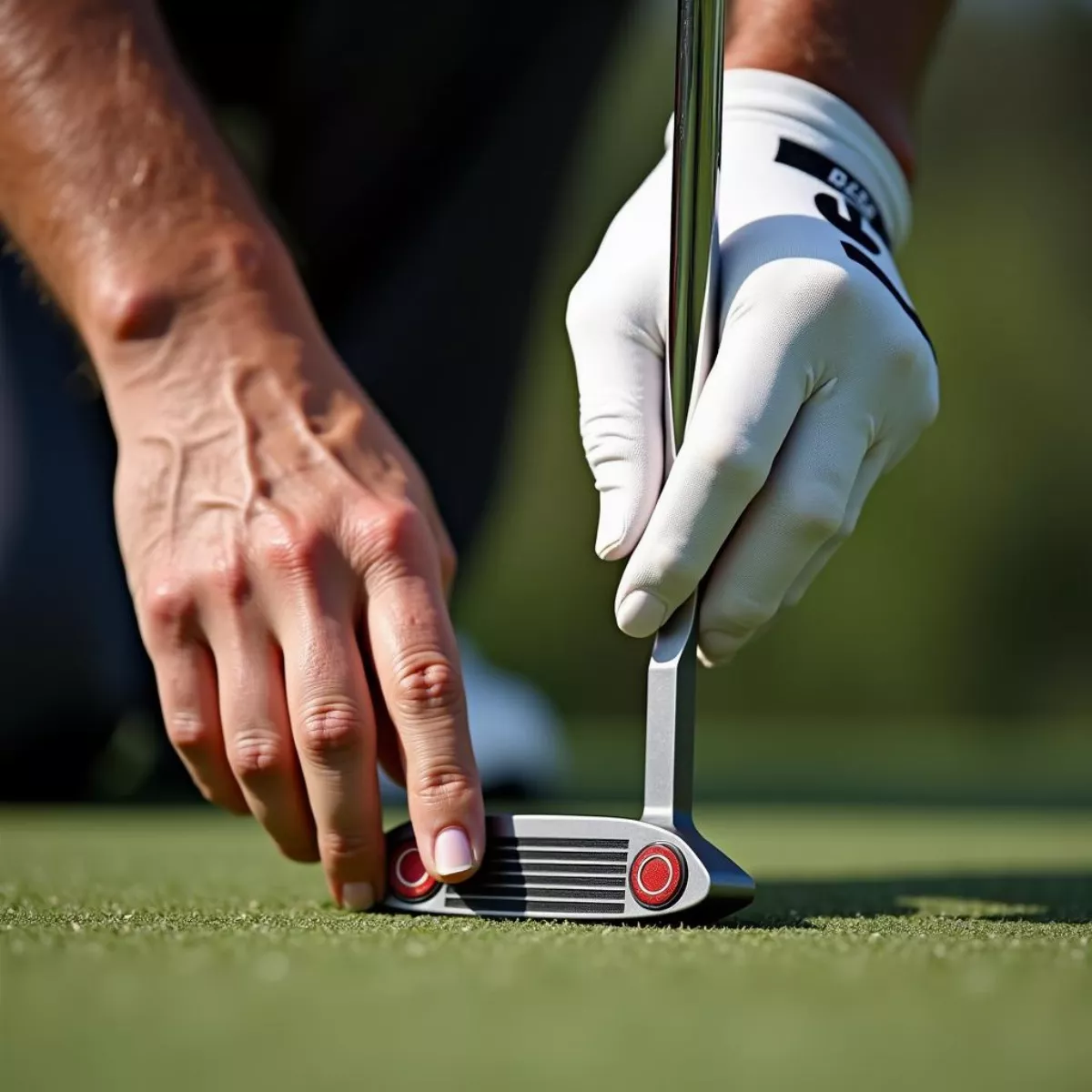 Close Up Of Rickie Fowler'S Putter Grip