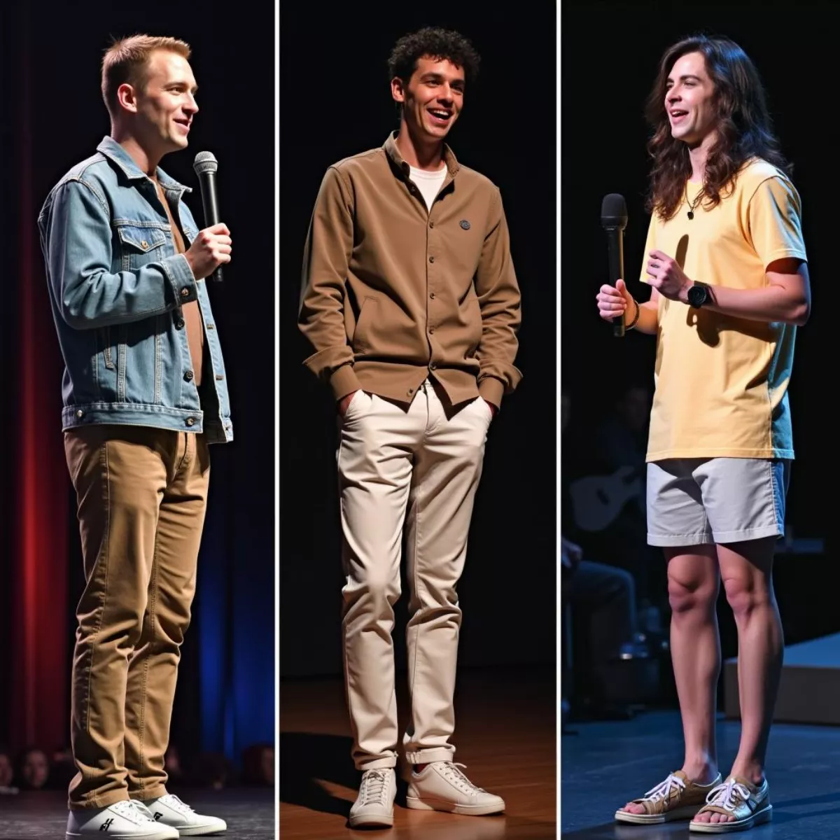 Comedians Of Varying Heights On Stage