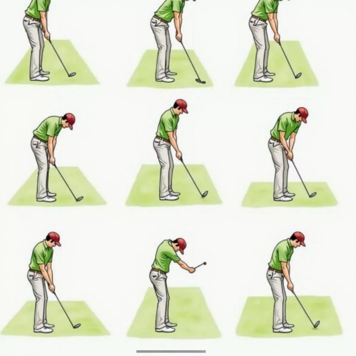 Golfer Demonstrating Incorrect Stance And Grip